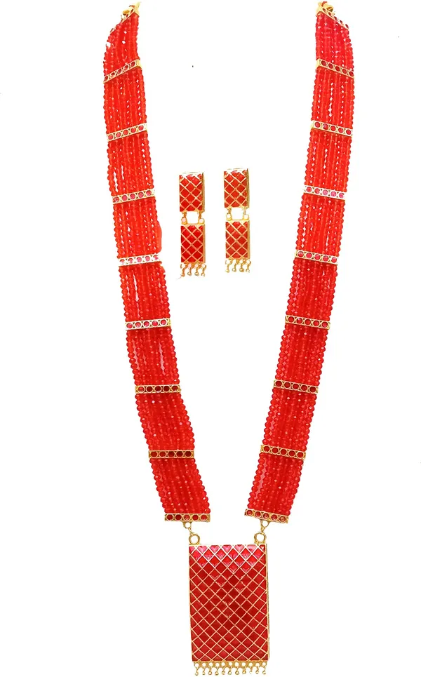 Assamese_Traditional_Red_Colour_Tassel_Set_For_Women